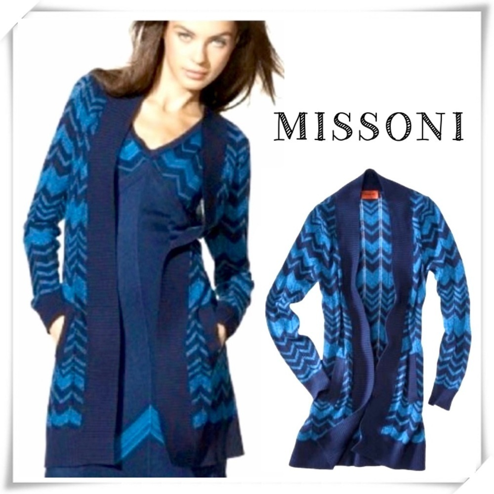 Missoni By Target Zigzag Open Front Long Cardigan… - image 1